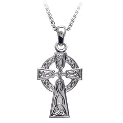 Small Silver Celtic Cross Necklace- Gift for Girl - 3/4