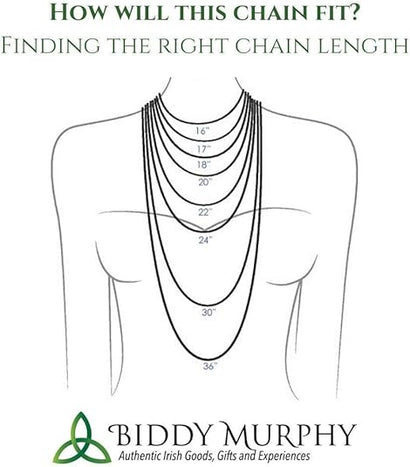 Irish Sterling Silver Green Crystal Trinity Knot Pendant Necklace for Women - 18" Chain