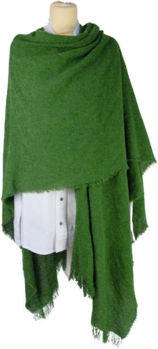 Irish Warm & Soft Lambswool Pashmina Shawl & Wrap for Women (Kelly Green, 54" x 72")