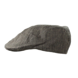 Irish Linen Newsboy Flat Cap - Charcoal, Lightweight & Breathable Slim Fit Hat