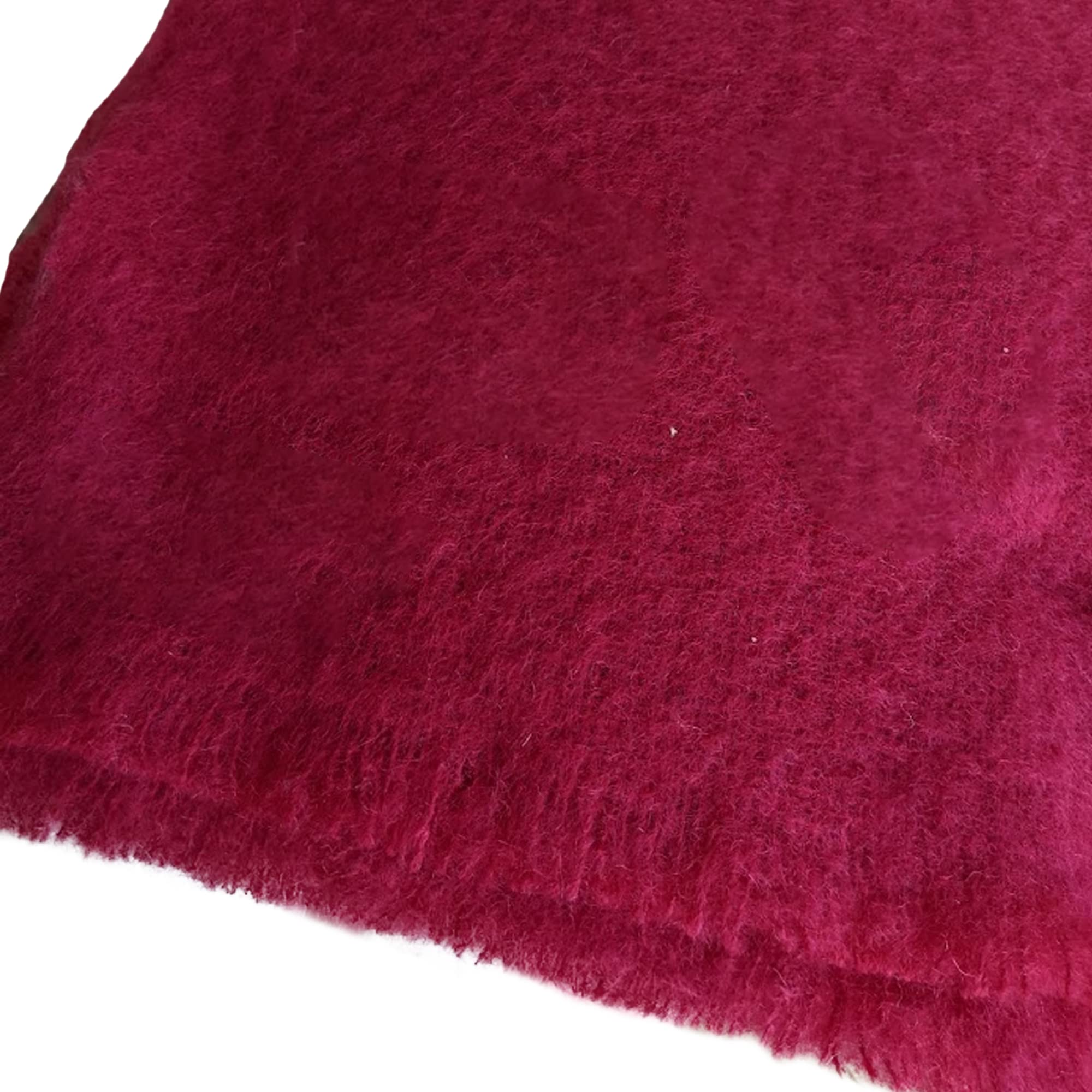 Irish Mohair Throw Blanket – Solid Red, 70% Mohair Wool Blend (54" x 72"), Made in Ireland