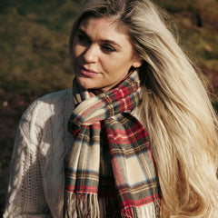 100% Irish Wool Scarf -  Dress Stewart Tartan Plaid, 12