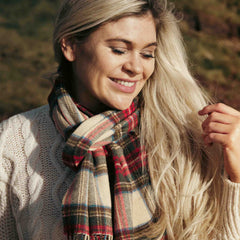 100% Irish Wool Scarf -  Dress Stewart Tartan Plaid, 12