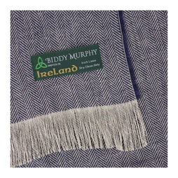 100% Irish Linen Throw Blanket (Denim Gray, 79" x 57"), Made in Ireland