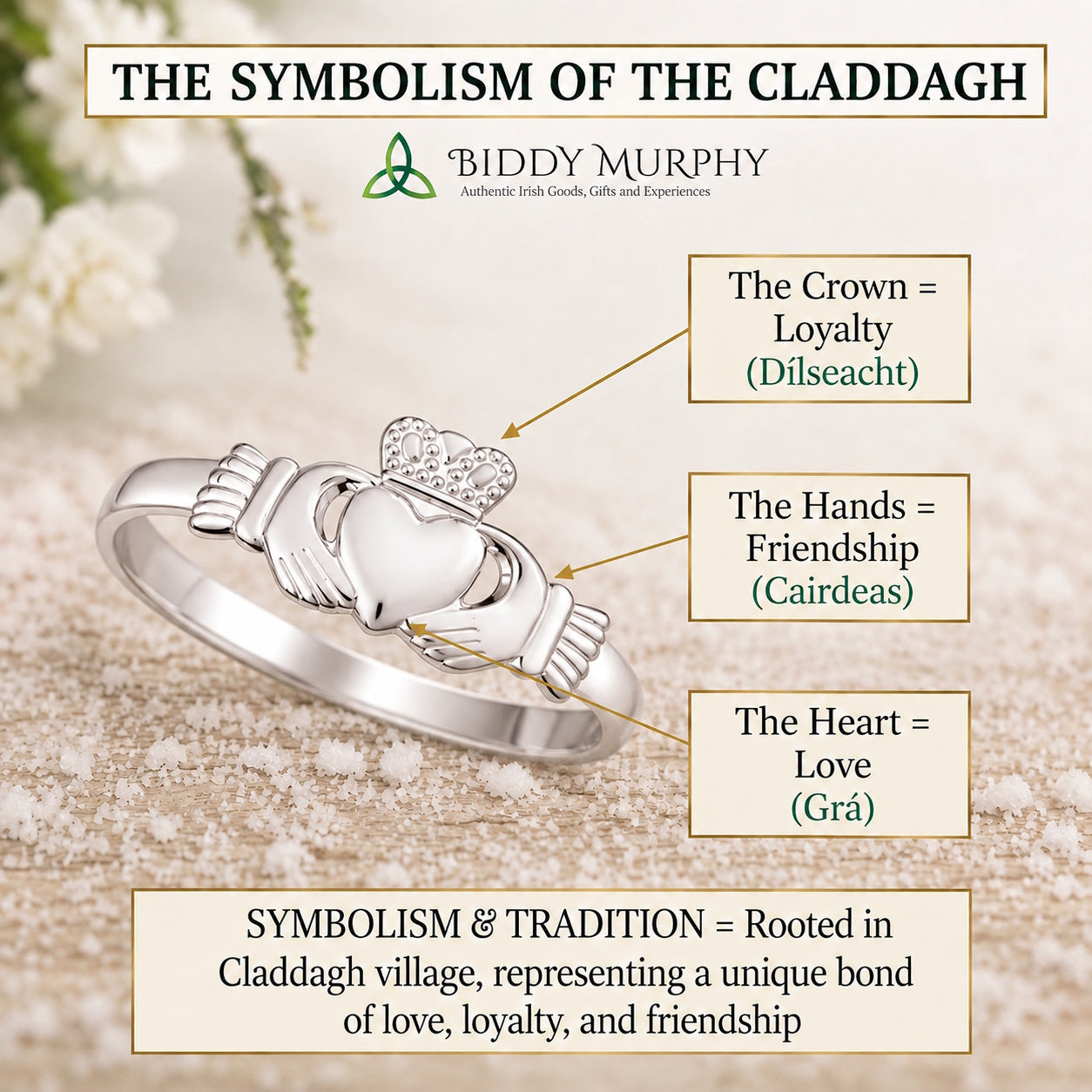 Irish Sterling Silver Lightweight Claddagh Ring for Women