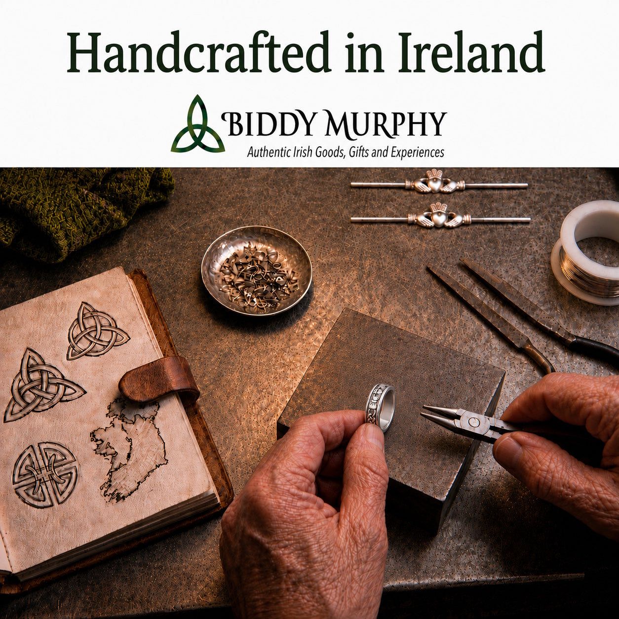 Irish Sterling Silver Oxidized Claddagh Wedding Band Groom's Ring