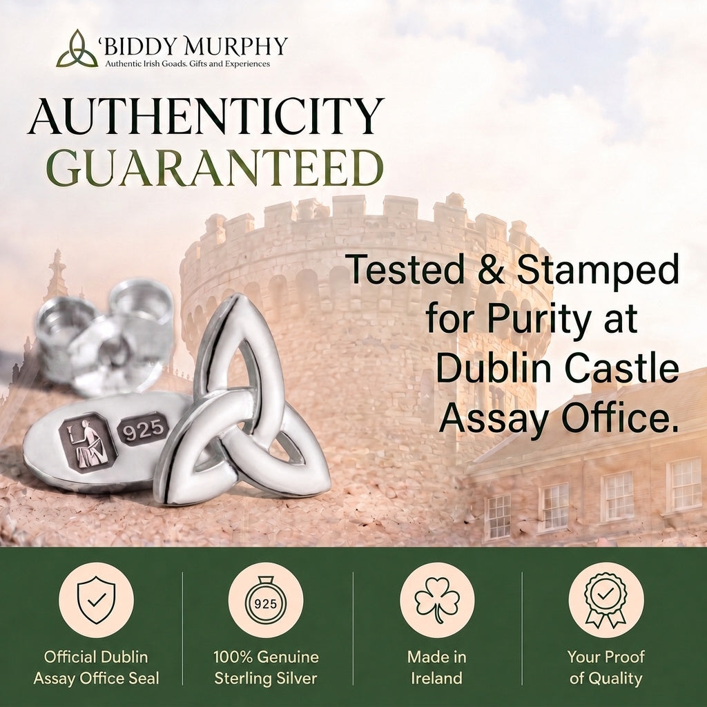 Irish Sterling Silver Trinity Knot Stud Earrings