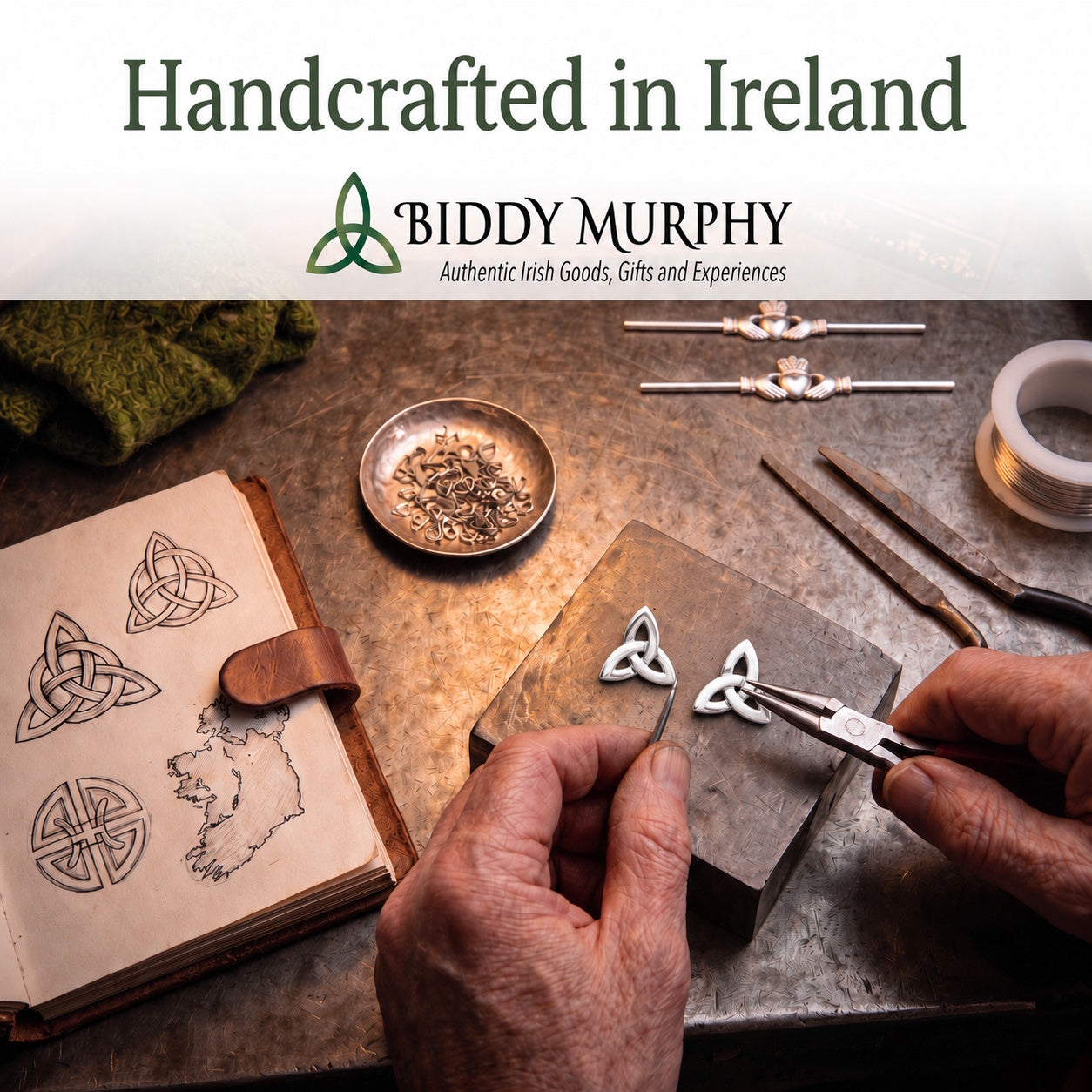 Irish Sterling Silver Trinity Knot Stud Earrings