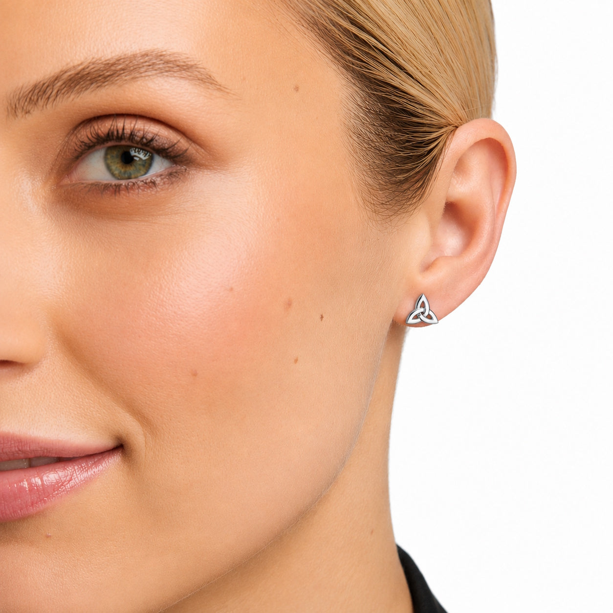 Irish Sterling Silver Trinity Knot Stud Earrings