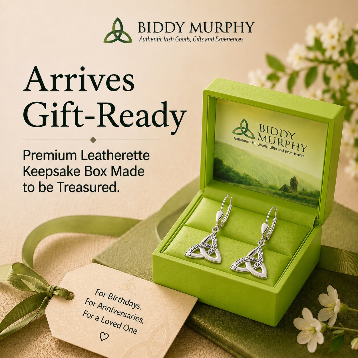 Irish Sterling Silver Trinity Knot Earrings