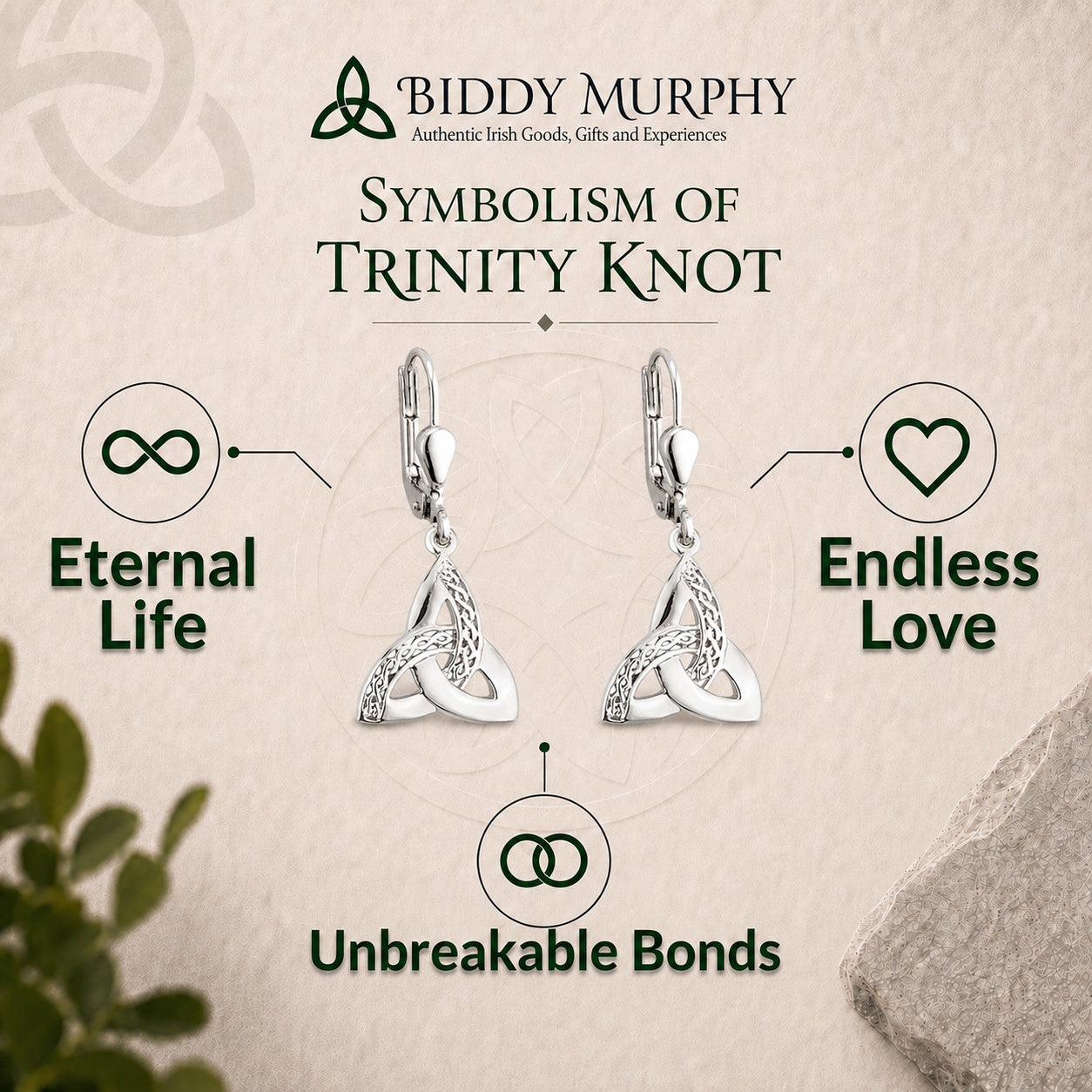 Irish Sterling Silver Trinity Knot Earrings