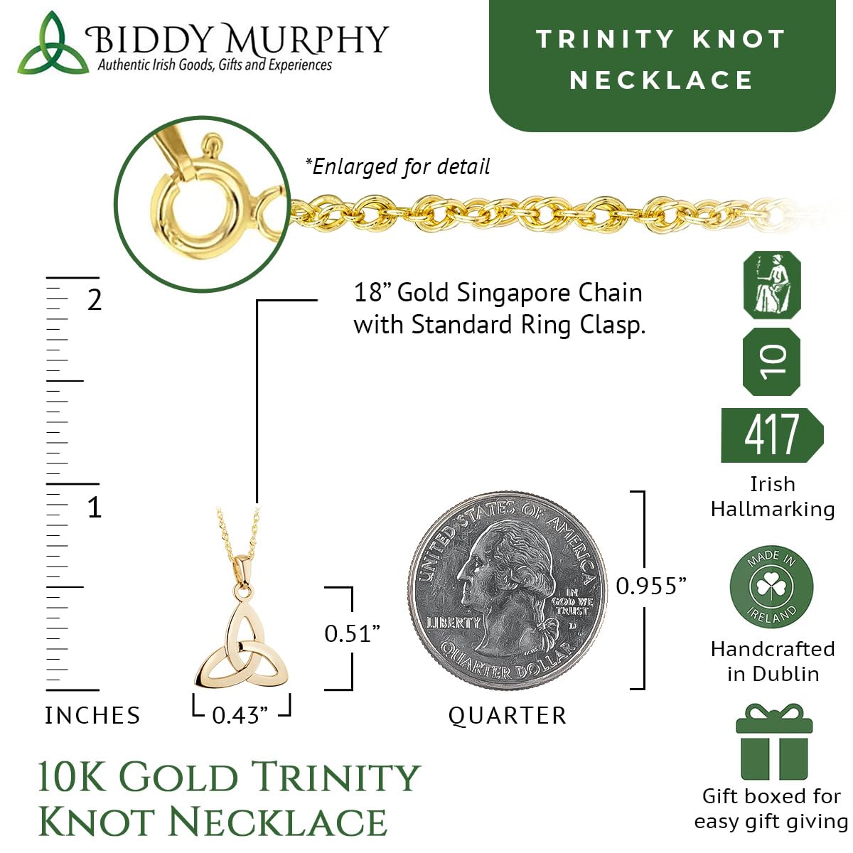 10K Gold Trinity Knot Necklace: A Timeless Symbol of Faith