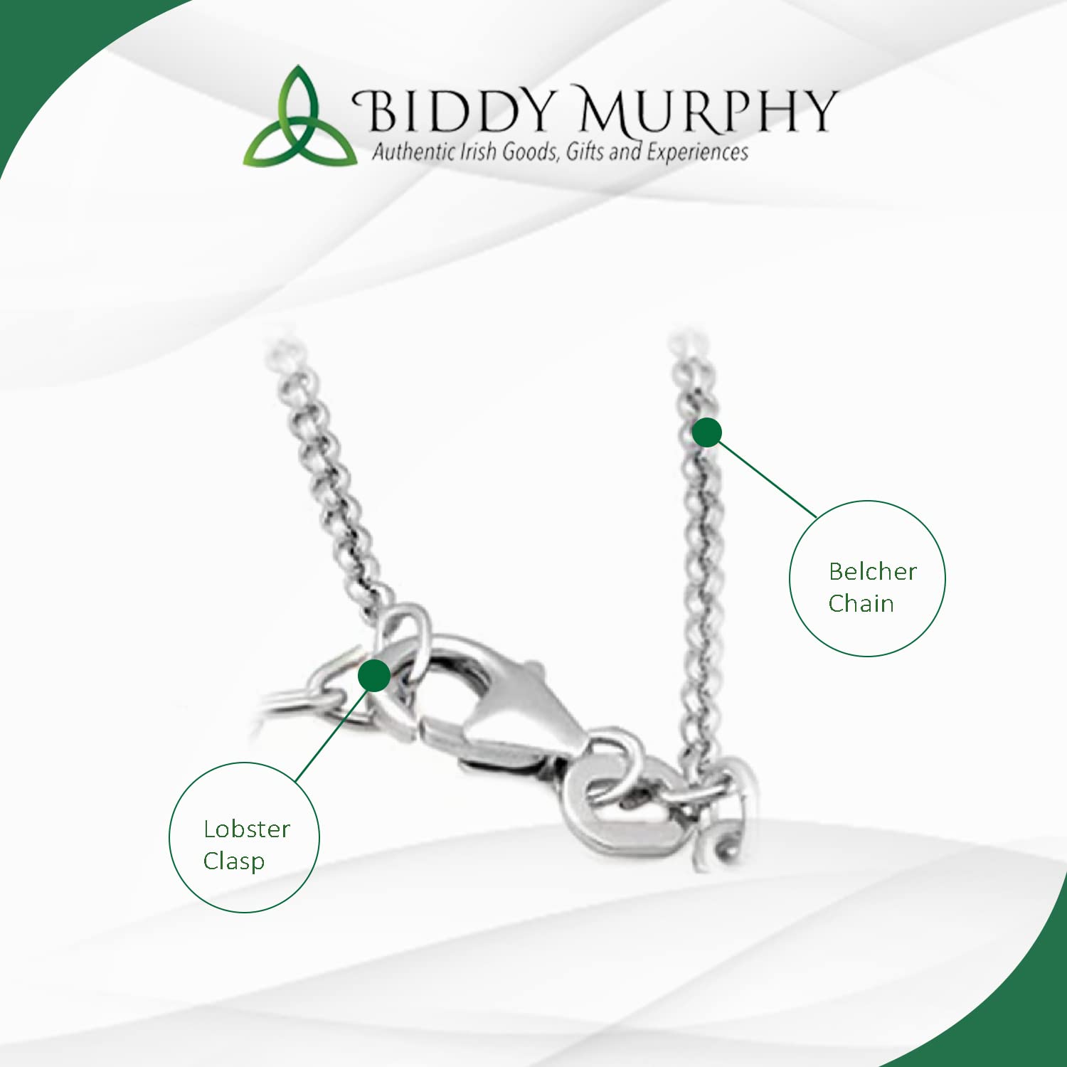 Sterling Silver Shamrock Pendant Necklace with Connemara Marble