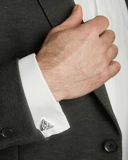 Elegant Trinity Knot Cufflinks: Irish Style for Suit and Tie - Made in Ireland