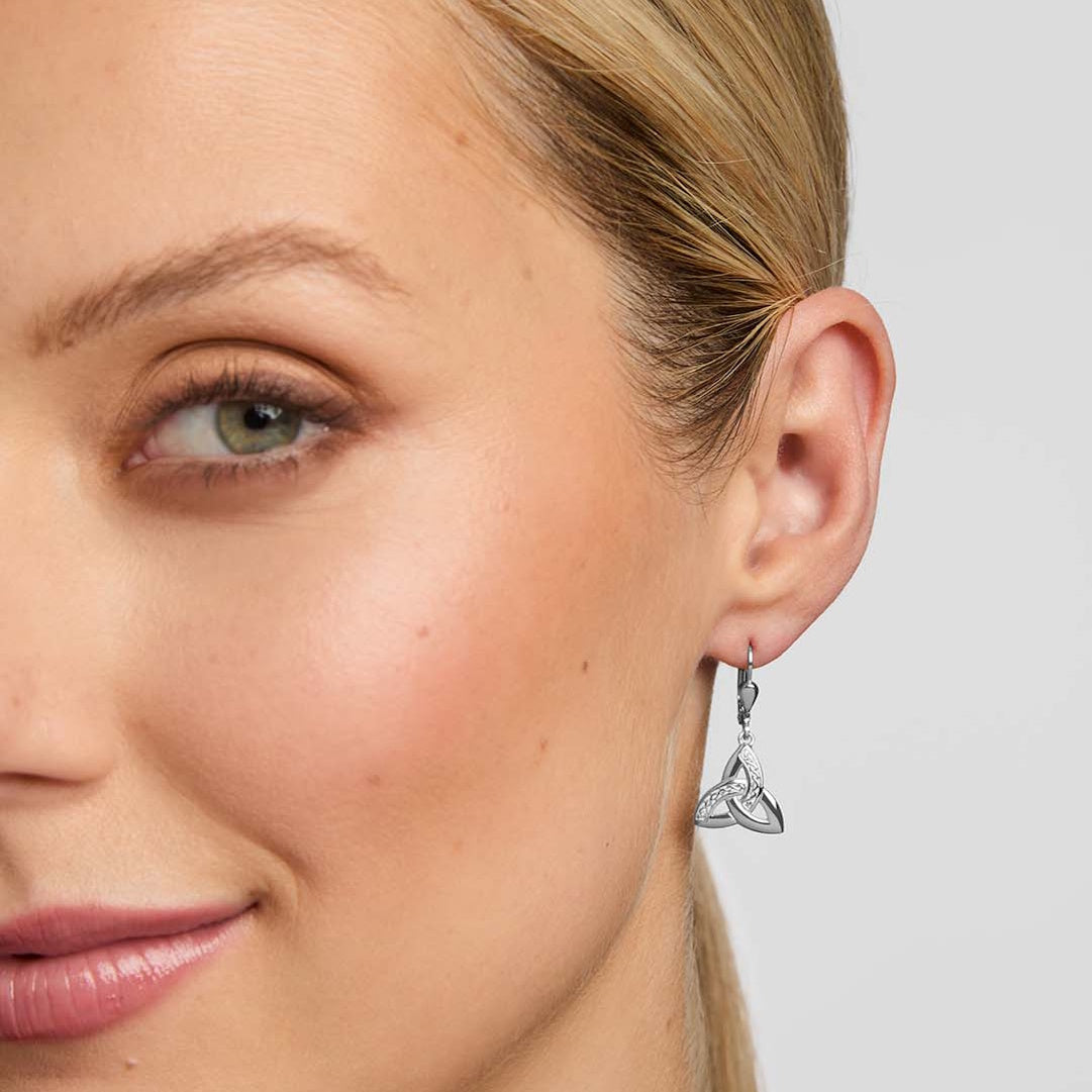 Irish Sterling Silver Trinity Knot Earrings