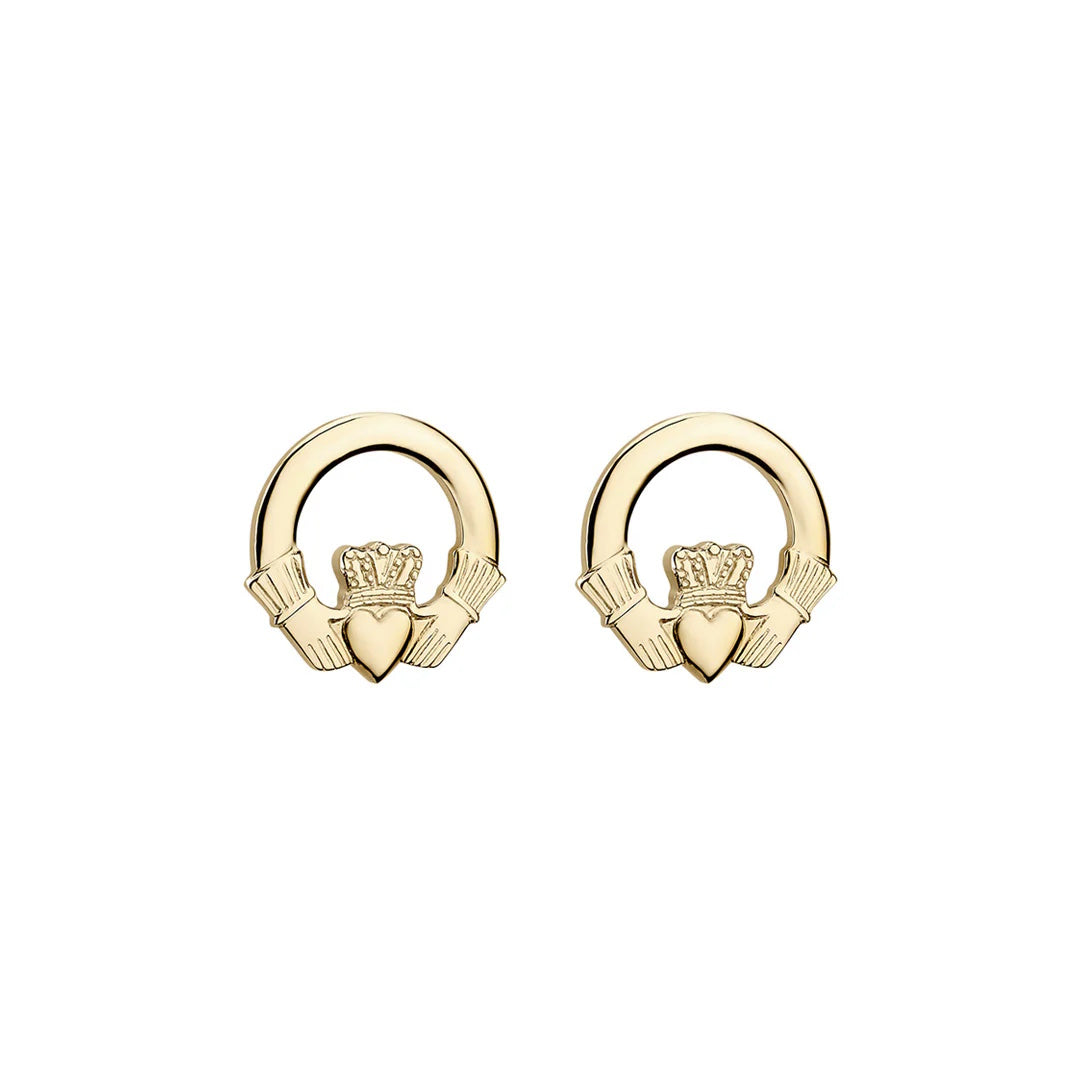 10K Gold Claddagh Stud Earrings