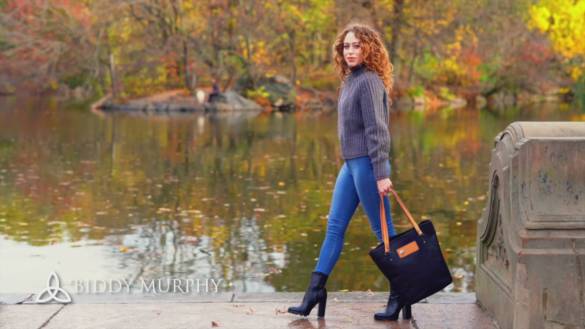 Italian Leather Shoulder Tote Bag, Celtic Embossed Handbag,  Handcrafted in Ireland