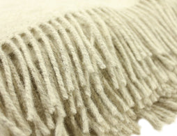Biddy Murphy Irish Wool Blanket 100% Natural Lambswool Non-Dyed Throw 71 Inches Long by 52 Inches Wide Fringed Soft and Warm Woven Home Decor Made in Ireland
