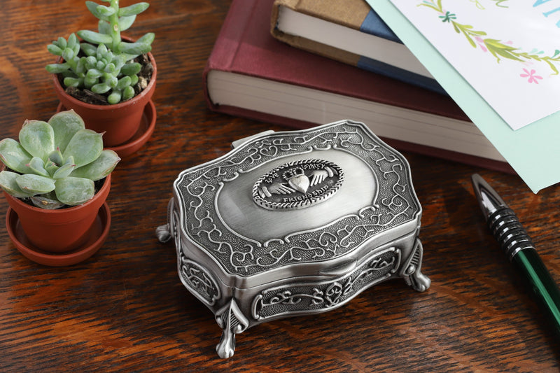 Claddagh Pewter Jewelry Box: Timeless Irish Elegance – Biddy
