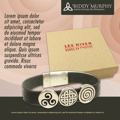 Irish Leather Bracelet Celtic Charms by Our Maker-Partner in Co. Cork