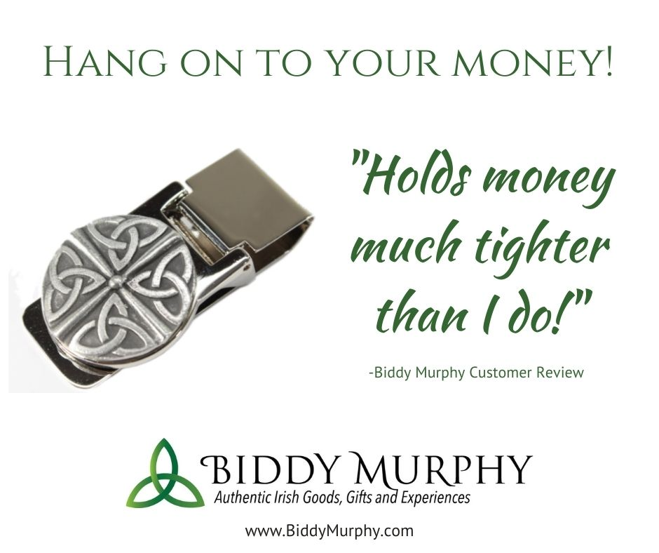 Irish Money Clip Irish Claddagh Money Clip Stainless Steel Hinged Money Clip Made by Our Maker-Partner in Co. Westmeath,