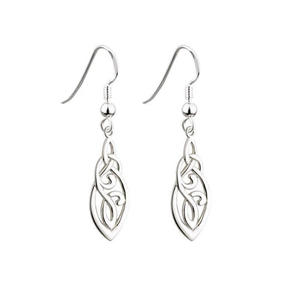 Elegant Sterling Silver Trinity Knot Earrings: Crafted in Ireland