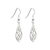 Elegant Sterling Silver Trinity Knot Earrings: Crafted in Ireland