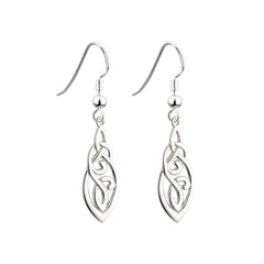 Elegant Sterling Silver Trinity Knot Earrings: Crafted in Ireland