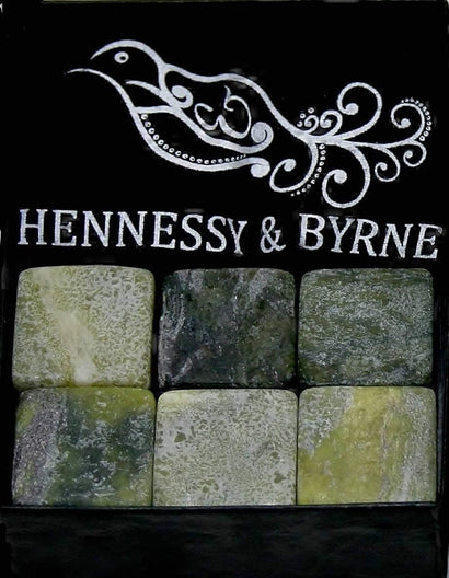 Whiskey Stones Connemara Marble Set of Six Chilling Rocks Made in Ireland