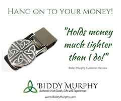 Shamrock Trinity Money Clip Stainless Steel & Pewter by Our Maker-Partner in Co. Westmeath.