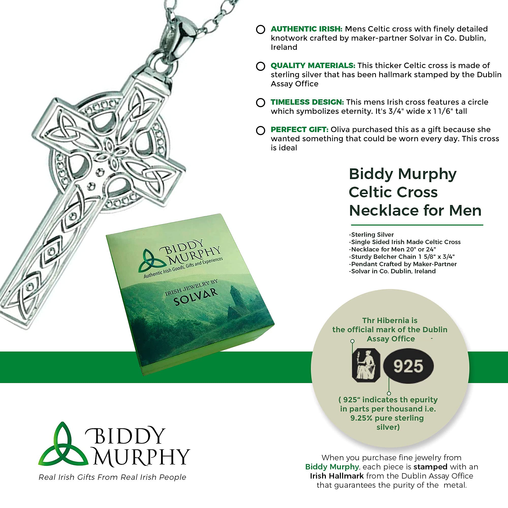 Irish-Made Sterling Silver Celtic Cross Necklace: A Timeless Gift