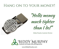 Irish Blessing Money Clip: Tarnish-Resistant Pewter