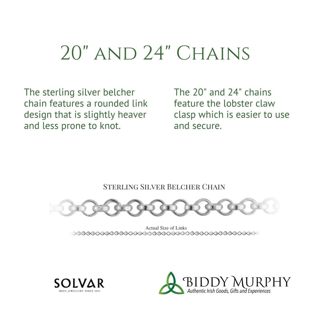 Authentic Sterling Silver Irish Celtic Cross Necklace