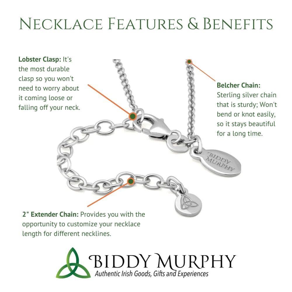 Eternal Love: Sterling Silver Claddagh Necklace for Women