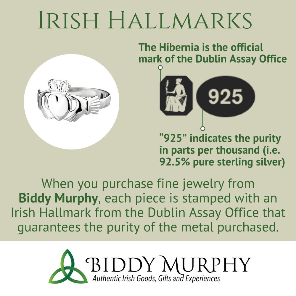 Radiant Claddagh Ring for Women: Sterling Silver & Emerald Crystals
