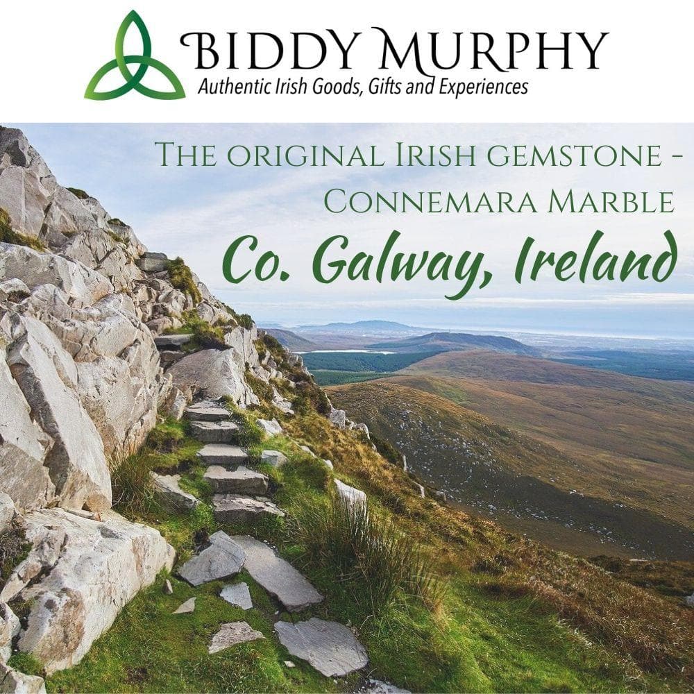 Sterling Silver Celtic Cross Necklace with Connemara Marble – Dublin-Made Irish Design