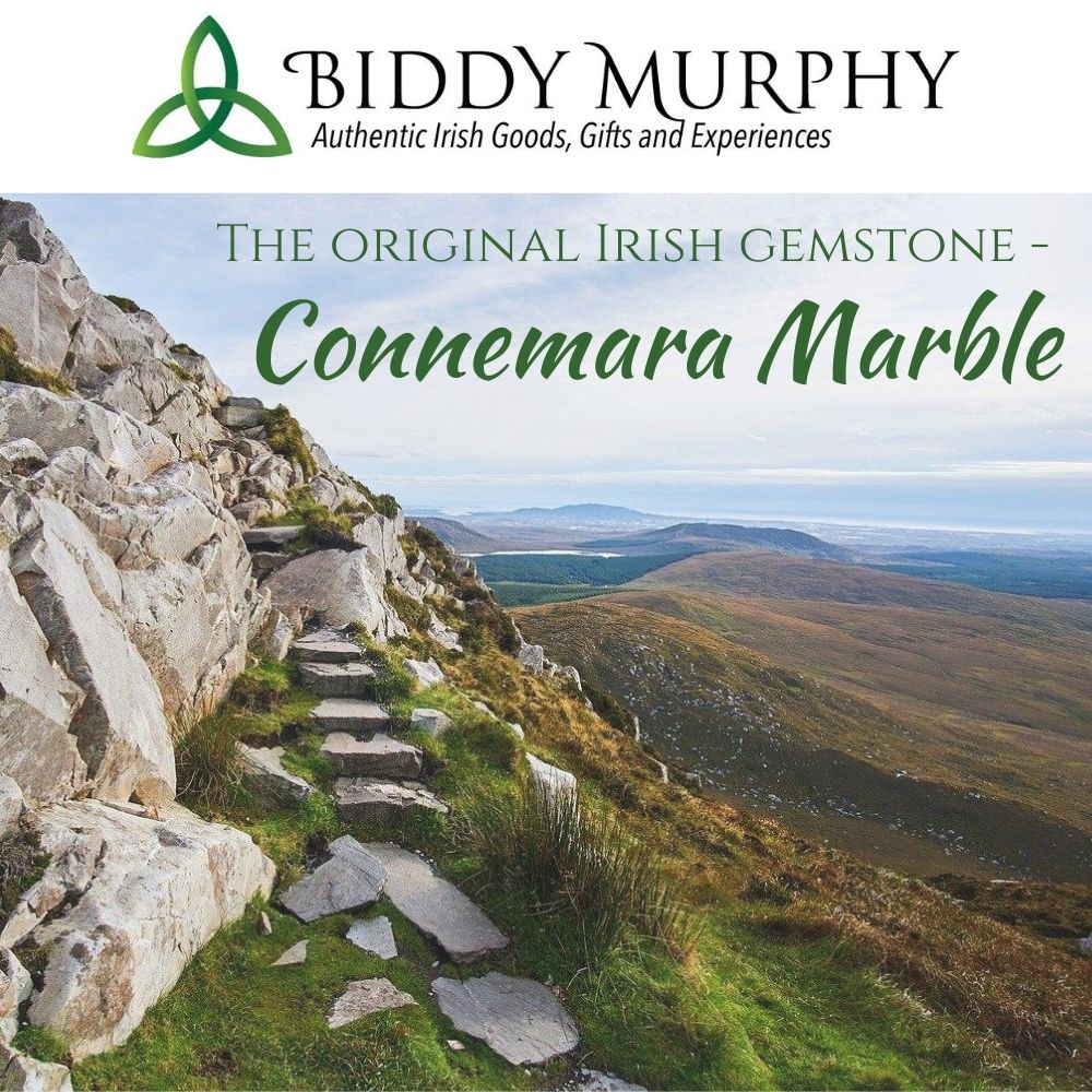 Sterling Silver Celtic Cross Necklace with Connemara Marble – Dublin-Made Irish Design
