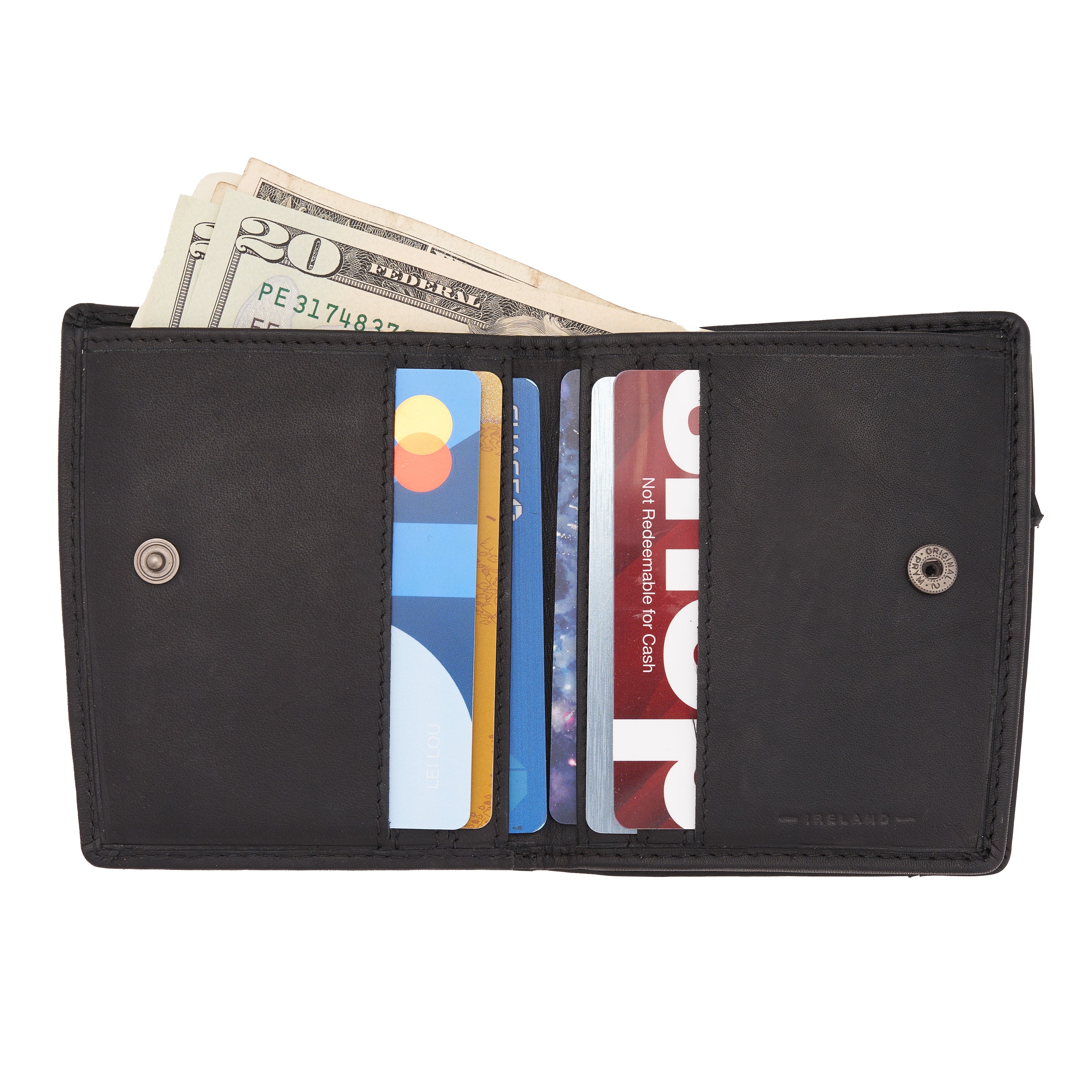 Leather Wallet RFID protected and secure handmade in Ireland -  keeps Credit Cards secure