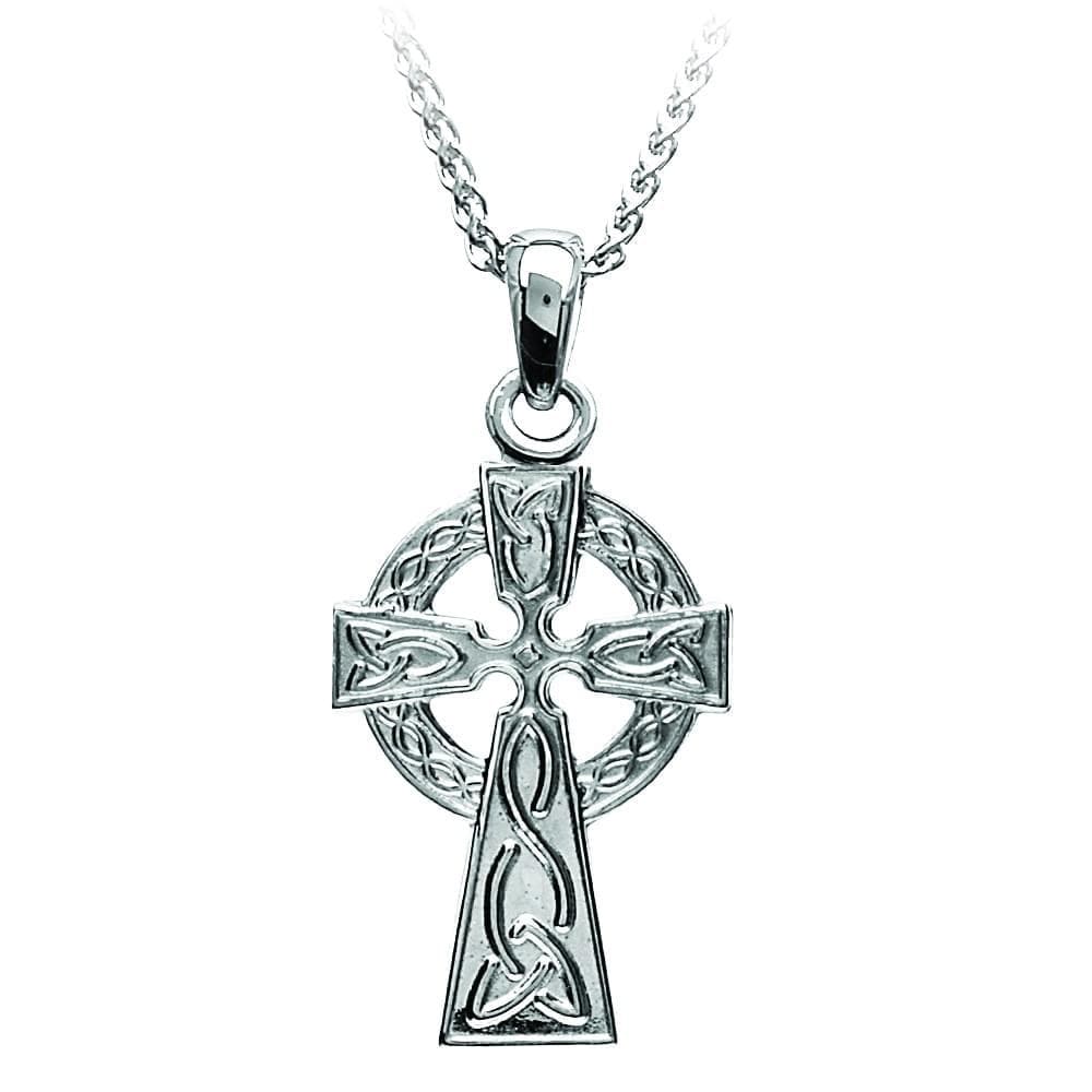 Irish Heritage: Small Celtic Cross Necklace, Sterling Silver