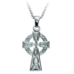 Irish Heritage: Small Celtic Cross Necklace, Sterling Silver