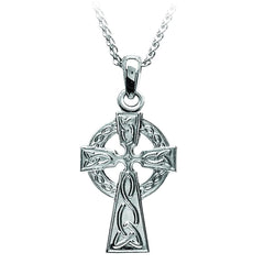 Irish Heritage: Small Celtic Cross Necklace, Sterling Silver