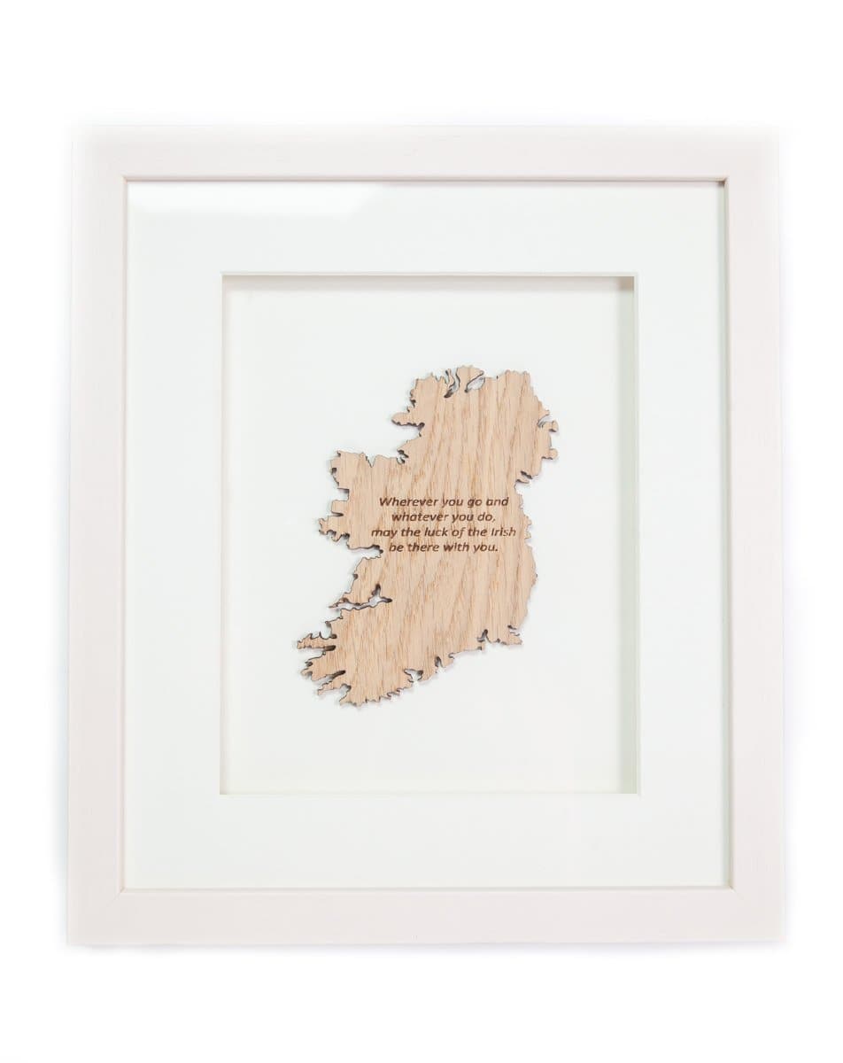 Luck of the Irish Wall Hanging Irish Toast Etched Onto Sustainable Irish Wood Made In Ireland Irish Blessing Framed Matted Decor Crafted by Our Maker-Partner in Co. Meath