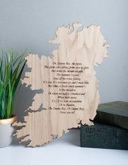 Danny Boy Plaque Made in Ireland Irish Song Oh Danny Boy Unique Gift Crafted by Our Maker-Partner in Co. Meath