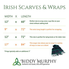 100% Irish Lambswool Long Irish Scarf 12