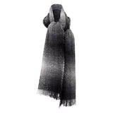 Irish Wool Shawl Wrap – Gray/Black , 100% Soft Warm Wool Scarf, Made in Ireland