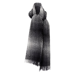 Stole 85% Lambswool and 15% Nylon, size 15” x 90” Black (Grey)