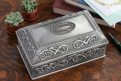 Celtic Pewter Jewelry Box: Symbolic & Spacious Storage