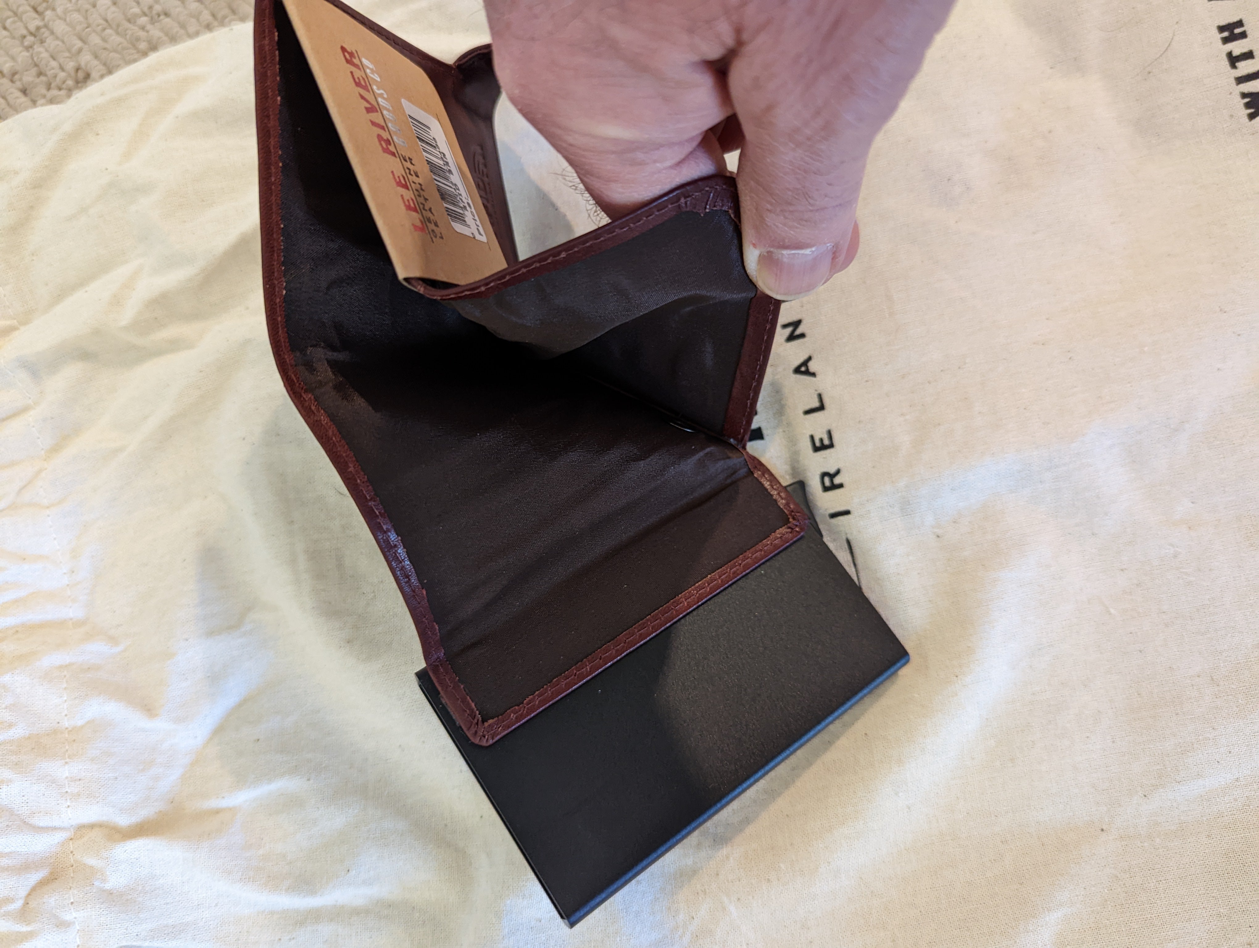 Leather Wallet RFID protected and secure handmade in Ireland -  keeps Credit Cards secure