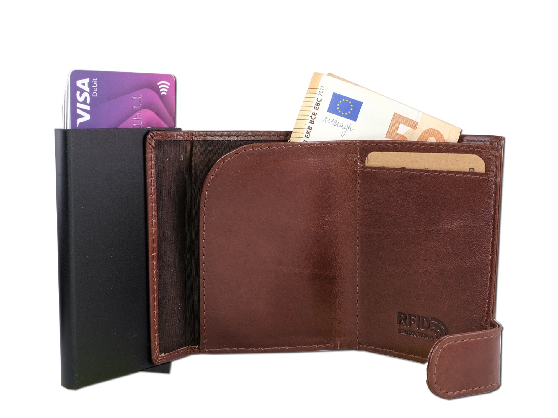 Leather Wallet RFID protected and secure handmade in Ireland -  keeps Credit Cards secure