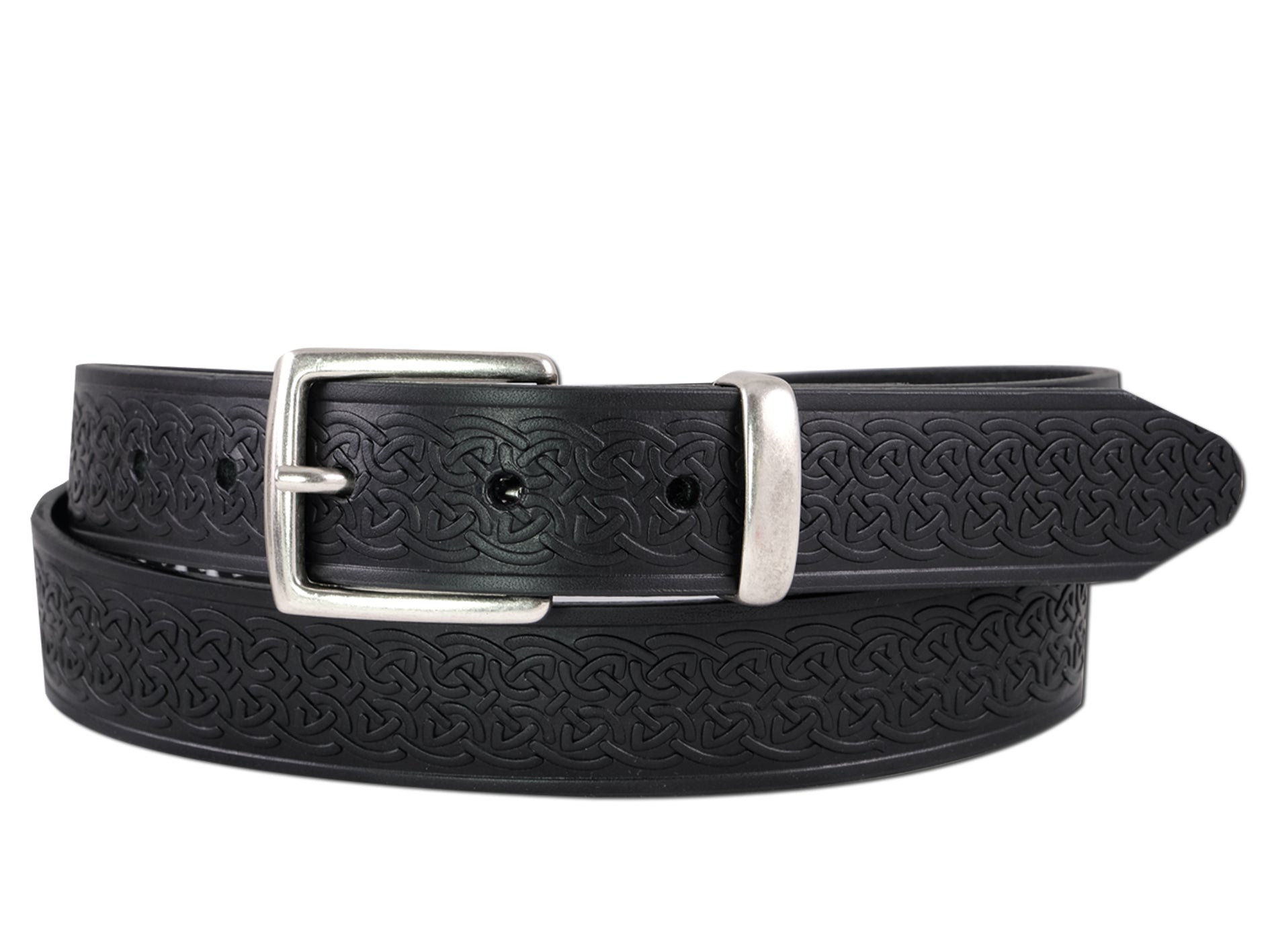 Biddy Murphy Irish Belts - Black Leather Belt with Celtic Love Knot Belt Buckle - MED 32" - 34" Irish Made Leather Belts for Men Biddy Murphy Irish Belts - Black Leather Belt with Celtic Love Knot Belt Buckle - MED 32" - 34" Irish Made Leather Belts for Men